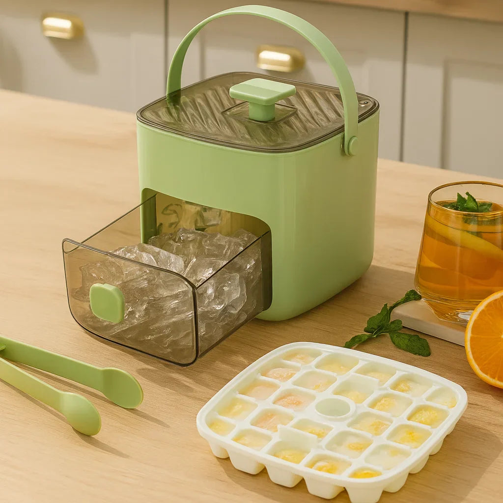 Ice Cube Tray with Push Function – 48 Cubes Without Spilling & With No Effort