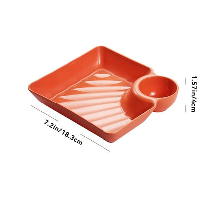 Dip Plate with Built-In Sauce Compartment – No More Mess