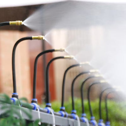 Irrigation System for Gardens & Balconies — 360° Spray Nozzles, No Electricity Required