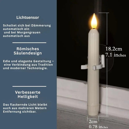 Set of 6 LED Window Candles with Dusk Sensor – Realistic Warm-White Flickering Flame for Cozy Evenings