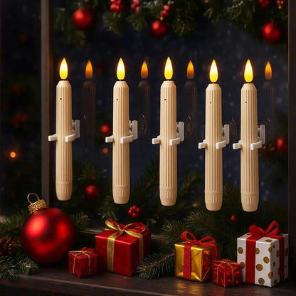 Set of 6 LED Window Candles with Dusk Sensor – Realistic Warm-White Flickering Flame for Cozy Evenings