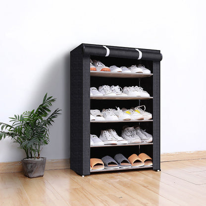 Shoe Cabinet with Fabric Cover and Steel Frame – 6 or 8 Tiers