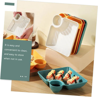 Dip Plate with Built-In Sauce Compartment – No More Mess