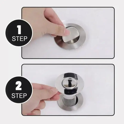 Anti-Clog Drain Strainer with Pop-Up Function