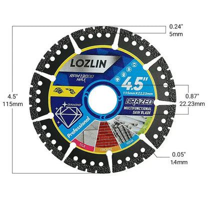 115 mm Diamond Saw Blade – Multifunctional for Tiles, Concrete, and Steel - 2-Pack