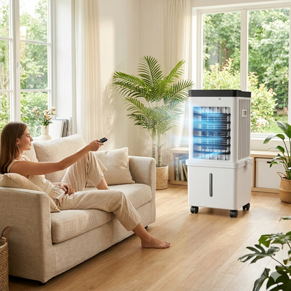 3-in-1 Air Cooler with 15L Water Tank — Cool, Humidify, Purify