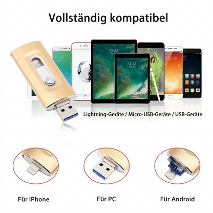 3-in-1 USB Flash Drive — More Storage for iPhone, Android & PC