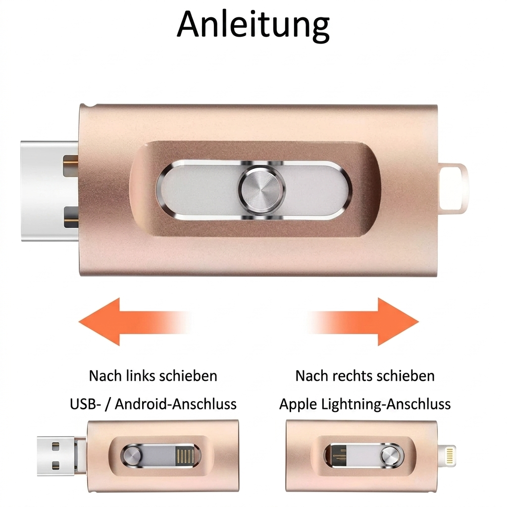3-in-1 USB Flash Drive — More Storage for iPhone, Android & PC