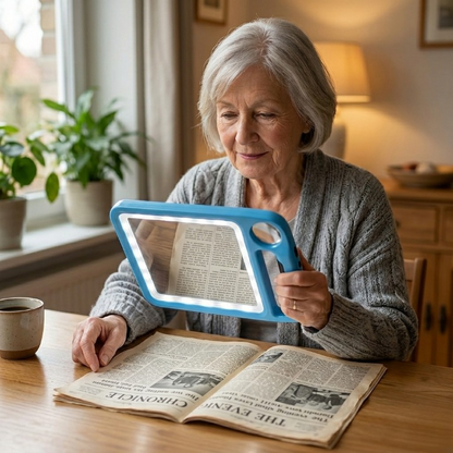 LED Reading Magnifier with 5× & 10× Zoom – USB-Rechargeable, 48 LEDs