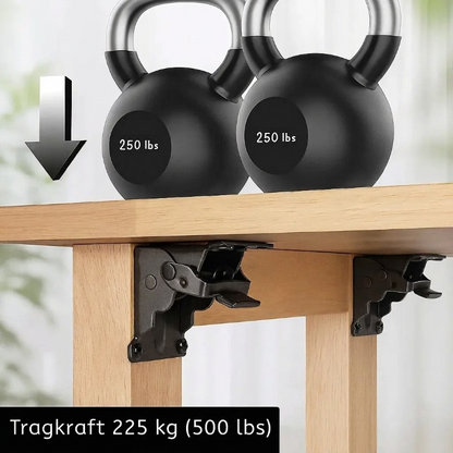 90° Auto-Lock Folding Bracket – Set of 2, up to 225 kg, Installs in 5 Minutes