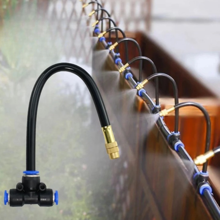 Irrigation System for Gardens & Balconies — 360° Spray Nozzles, No Electricity Required