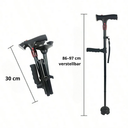 Folding Walking Cane with LED Light and Alarm