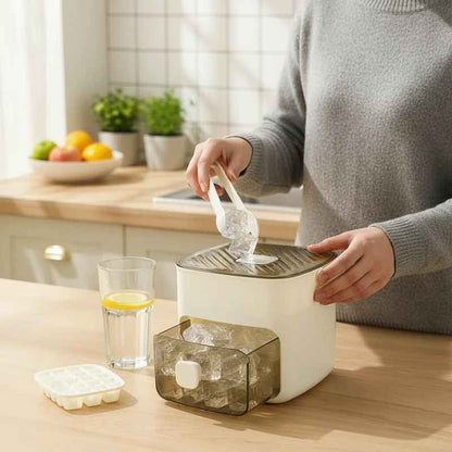 Ice Cube Tray with Push Function – 48 Cubes Without Spilling & With No Effort