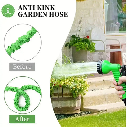 Expandable Garden Hose with 7-Function Spray Gun – Expands to 3 Times Its Length