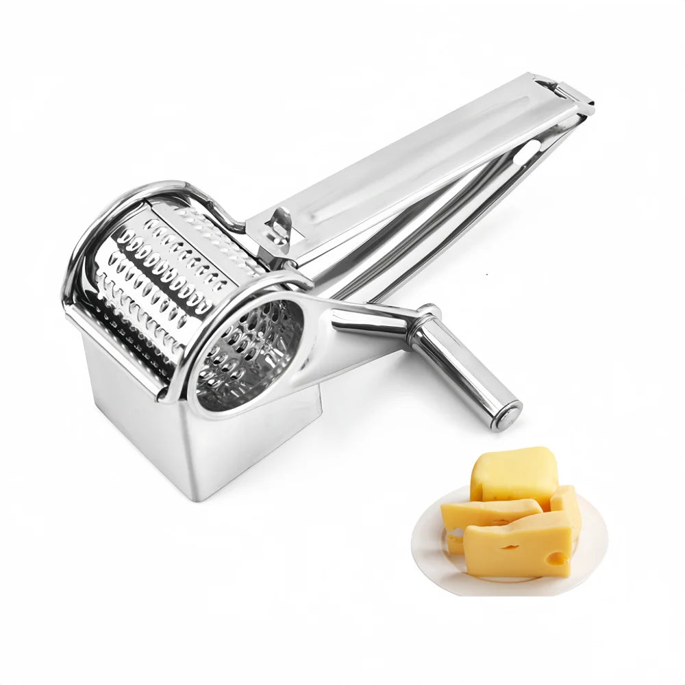 Stainless Steel Rotary Grater – Hand Crank for Cheese and Vegetables