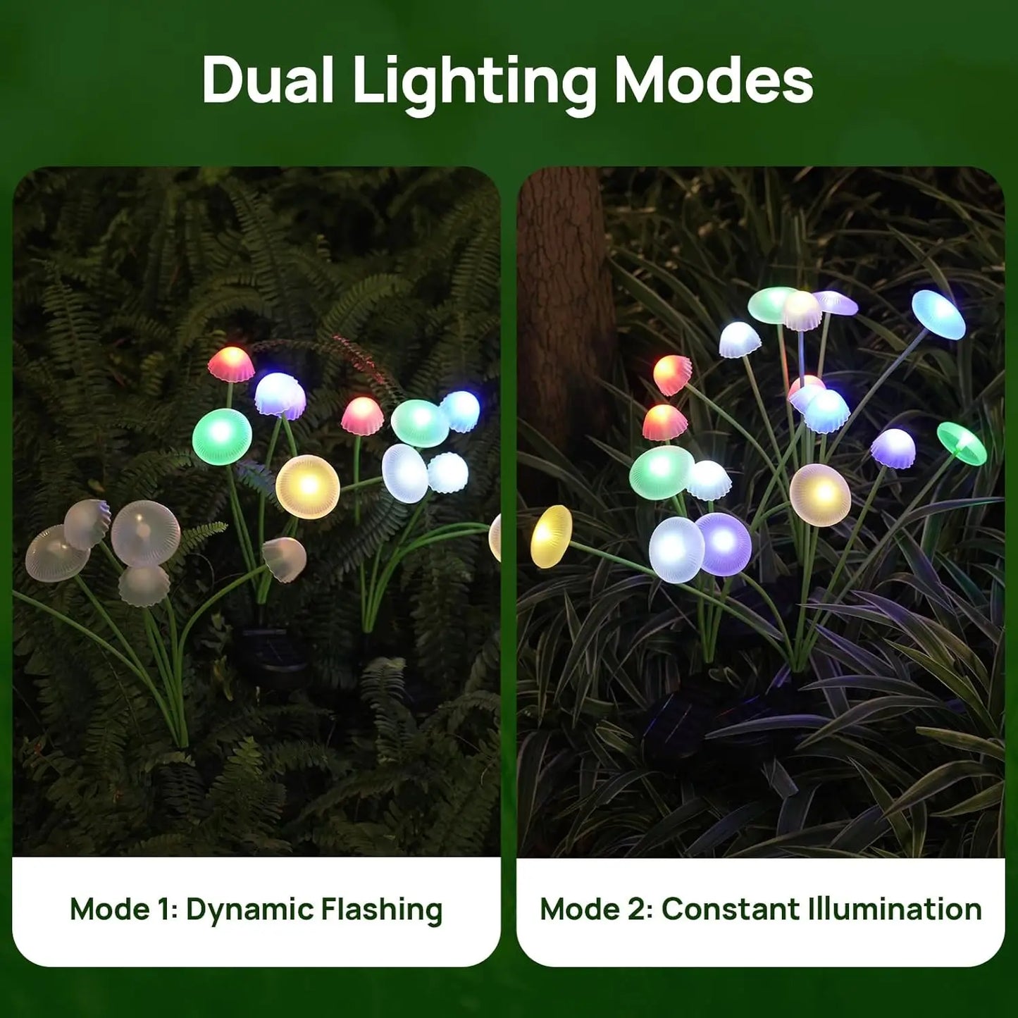 Solar Mushroom Light with 6 Swaying Light Heads – Set of 2