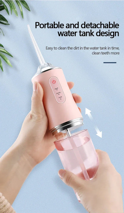Portable Water Flosser with 4 Cleaning Heads