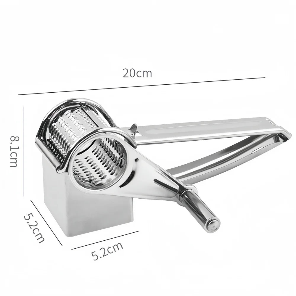 Stainless Steel Rotary Grater – Hand Crank for Cheese and Vegetables