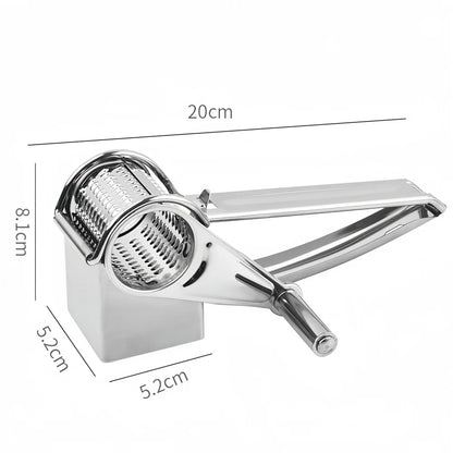 Stainless Steel Rotary Grater – Hand Crank for Cheese and Vegetables
