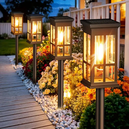 Solar Pathway Light in Lantern Design with Filament Look – Set of 2