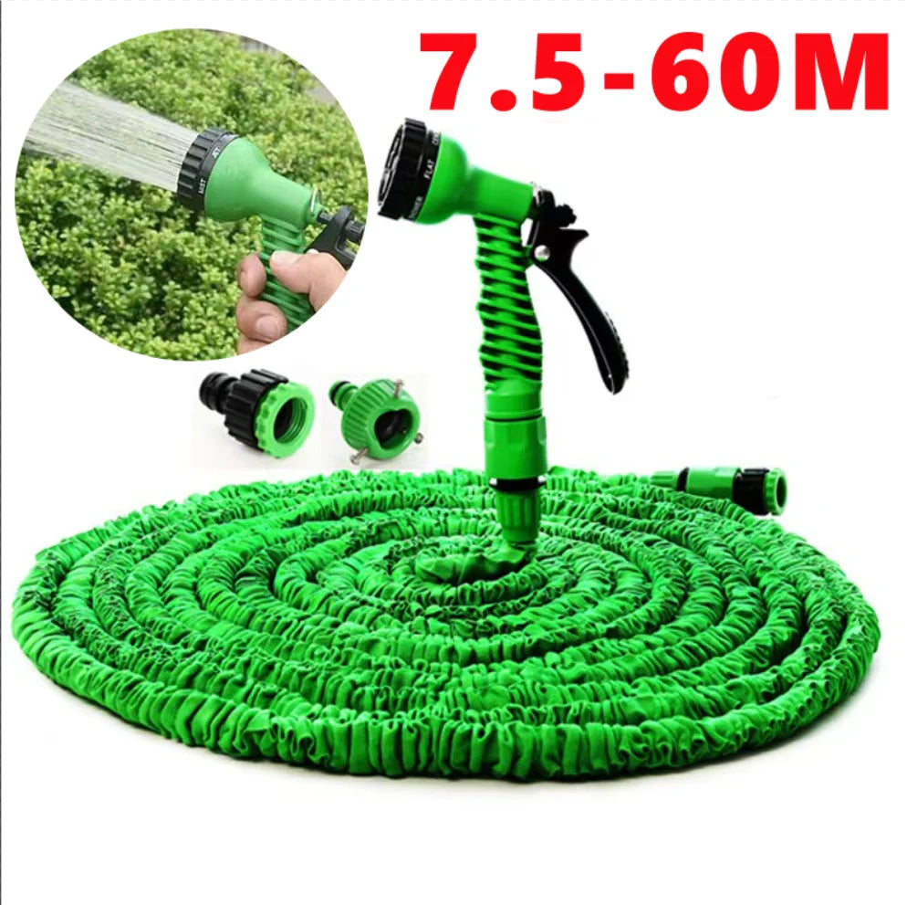 Expandable Garden Hose with 7-Function Spray Gun – Expands to 3 Times Its Length