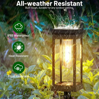 Solar Pathway Light in Lantern Design with Filament Look – Set of 2