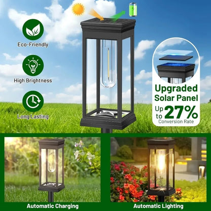 Solar Pathway Light in Lantern Design with Filament Look – Set of 2