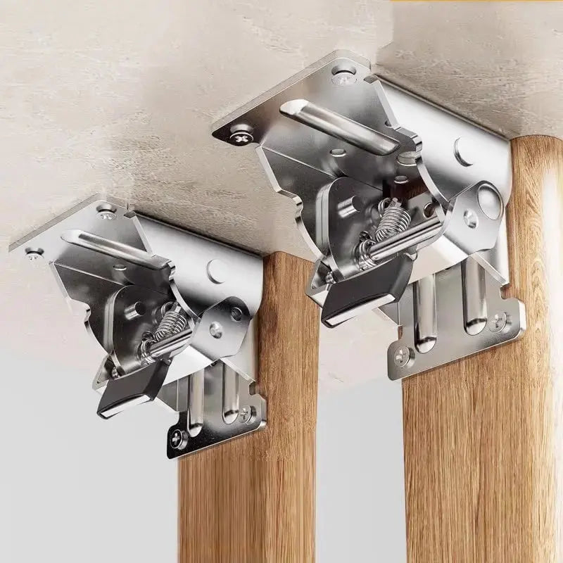 90° Auto-Lock Folding Bracket – Set of 2, up to 225 kg, Installs in 5 Minutes