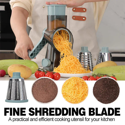 Rotary Grater with 3 Interchangeable Drums