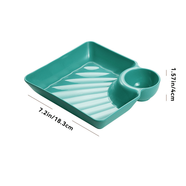 Dip Plate with Built-In Sauce Compartment – No More Mess