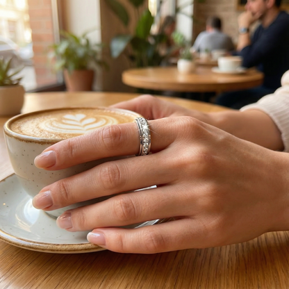 Zirconia Swivel Ring with Rotating Band