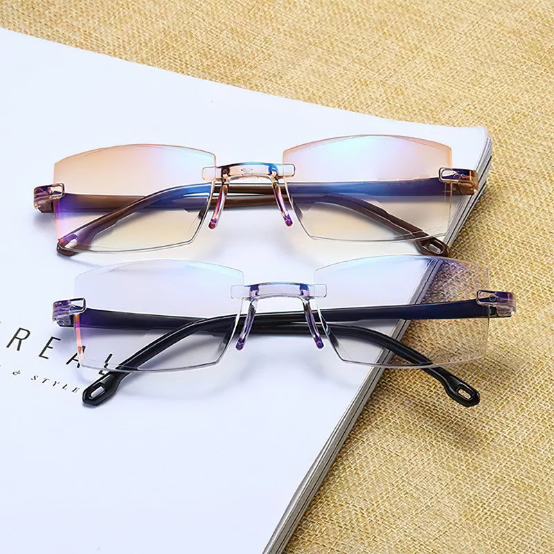 Multifocal reading glasses with a blue light filter