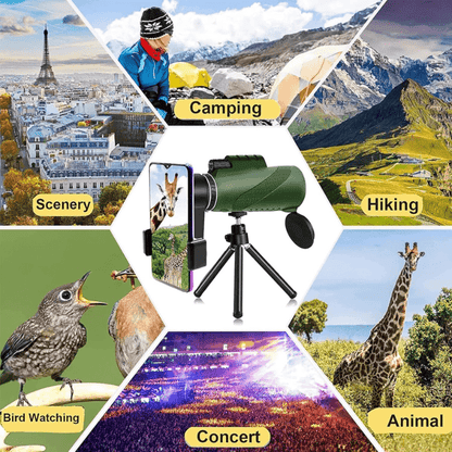 BowLift | Compact  Ultra-Zoom Monocular | HD Lens, Lightweight & Perfect for Hiking, Birdwatching, and Sports Events