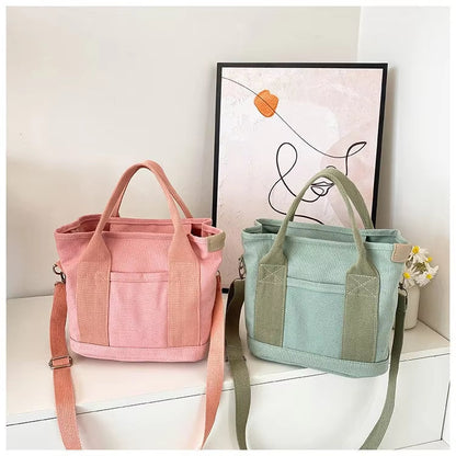 Japanese-inspired canvas tote bag – with interior compartments, lightweight & durable
