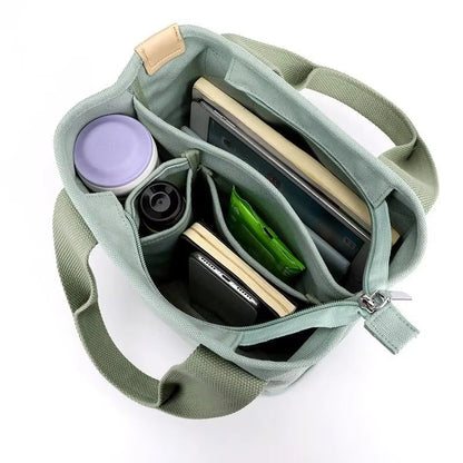 Japanese-inspired canvas tote bag – with interior compartments, lightweight & durable