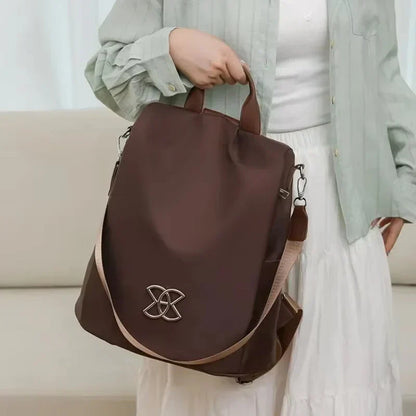 Anti-Theft Backpack – 3 Carrying Options, Water-Repellent, Brown & Black