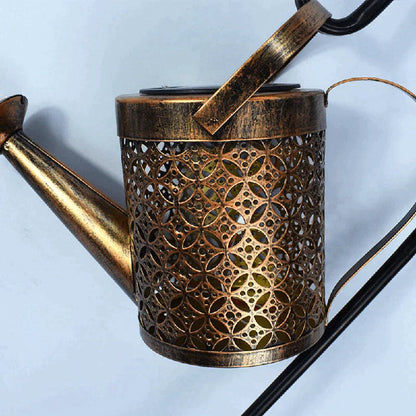 Solar-Powered Garden Lamp with Rain Sound – Watering Can Design