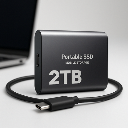 External Hard Drive Portable SSD USB C Mobile Storage 2TB