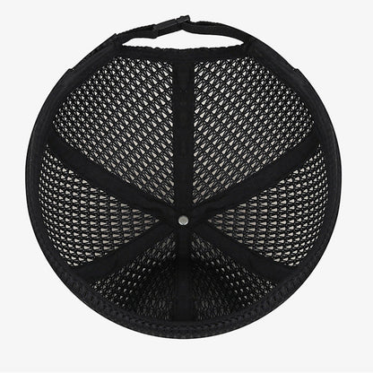 Breathable mesh cap with an adjustable strap