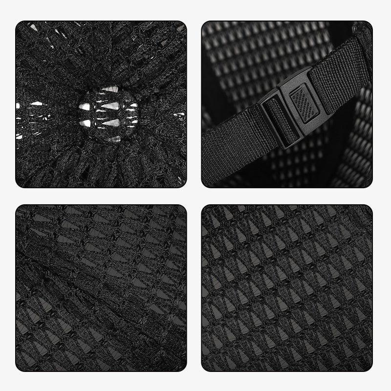 Breathable mesh cap with an adjustable strap