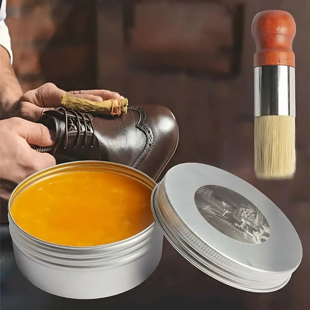 Leather Care Balm with Applicator Brush – Restore Shine and Prevent Cracks