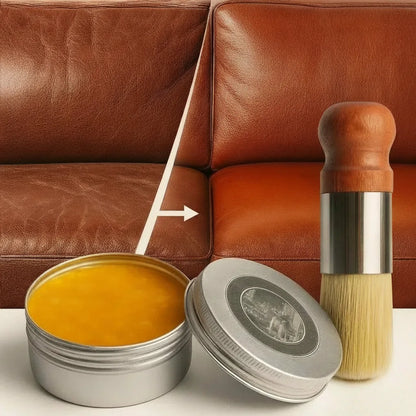 Leather Care Balm with Applicator Brush – Restore Shine and Prevent Cracks