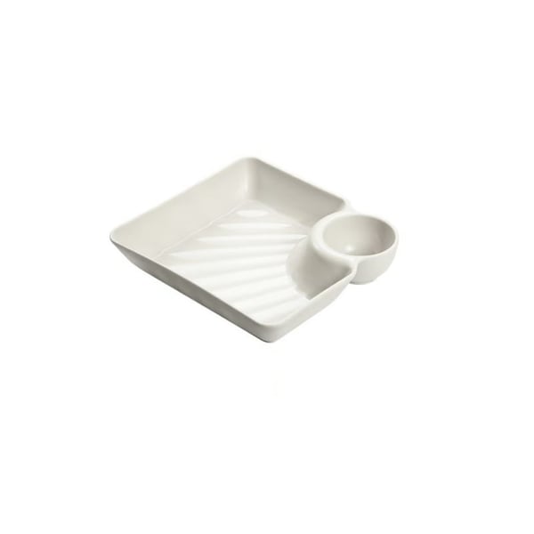 Dip Plate with Built-In Sauce Compartment – No More Mess